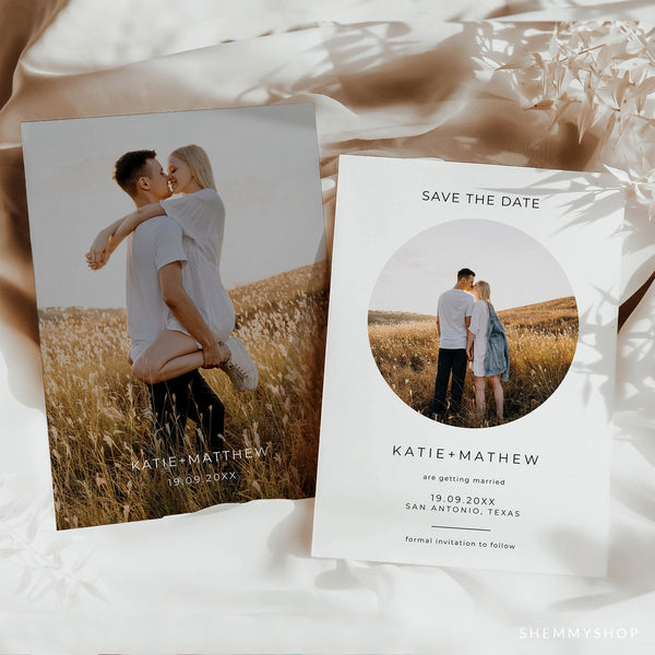Online Save the Date Invitation Template, Photo Save The Date Invitation, Save Our Date, PDF JPEG PNG #Y21-SD17
