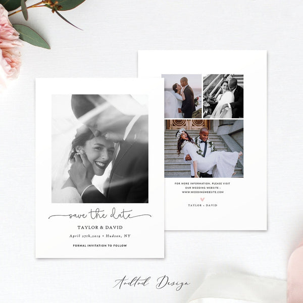 Polaroid Save the Date Template, Photo Save The Date Template, Save Our Date Cards, Photography, PSD, Instant Download #Y21-SD21-PSD