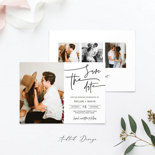 Save the Date Template, Photo Save The Date, Save Our Date Card, This Is Love, Photography, Photoshop, Instant Download #Y21-SD22-PSD