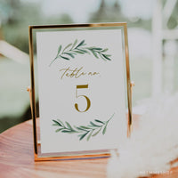 Online Greenery Wedding Table Numbers, Printable Table Numbers, Rustic Table Numbers, Table Numbers Wedding, Corjl, PDF JPEG PNG #Y21-T5