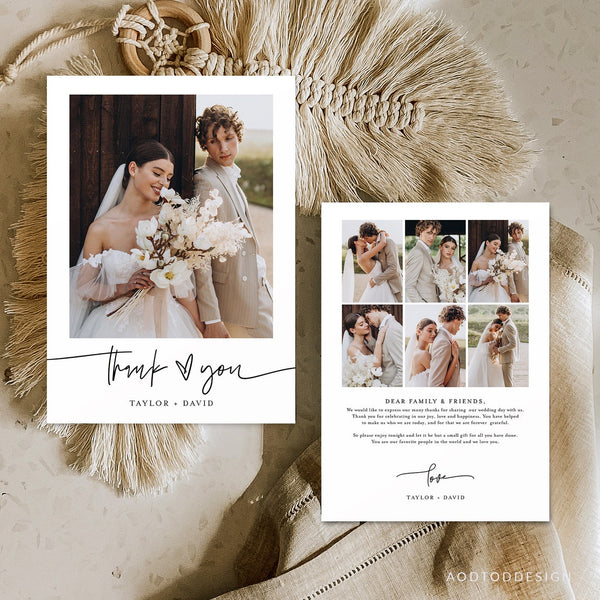 Thank You Card Template, New Beginning, Thank You, Card, Board, Blog, Wedding, Photography, Photoshop, PSD, Instant Download #Y21-T8-PSD
