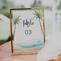 Online Tree Palm Wedding Table Numbers, Printable Table Numbers, Rustic Table Numbers, Table Numbers Wedding, Corjl, PDF JPEG PNG #Y21-T9