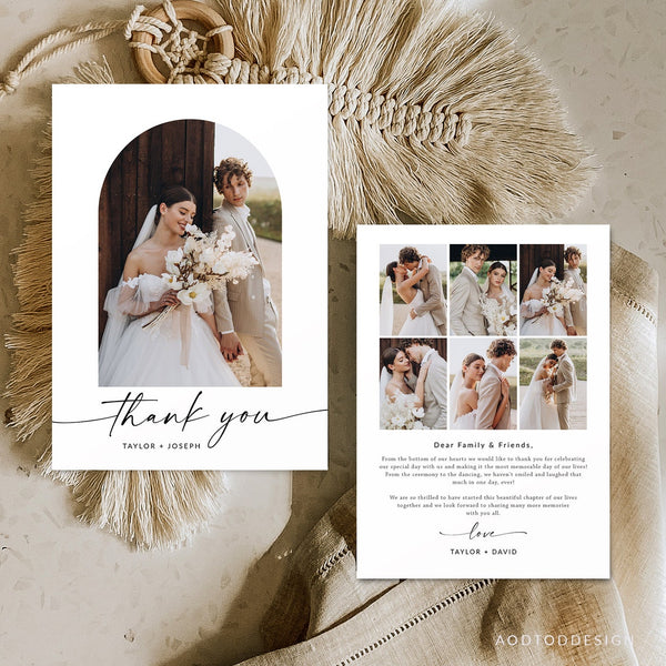 Thank You Card Template, New Beginning, Thank You, Card, Board, Blog, Wedding, Photography, Photoshop, PSD, Instant Download #Y21-T9-PSD