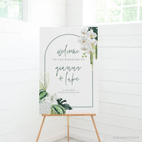 Online Tropical Welcome Sign Template, Printable Wedding Welcome, Welcome Sign Template, Wedding Welcome Poster PDF JPEG PNG #Y21-WC7
