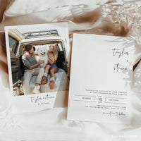 Online Minimalist Wedding Invitation Set Template, Classic Wedding Invitation, Wedding Invitation Printable, PDF JPEG PNG Corjl #Y21-WIS4