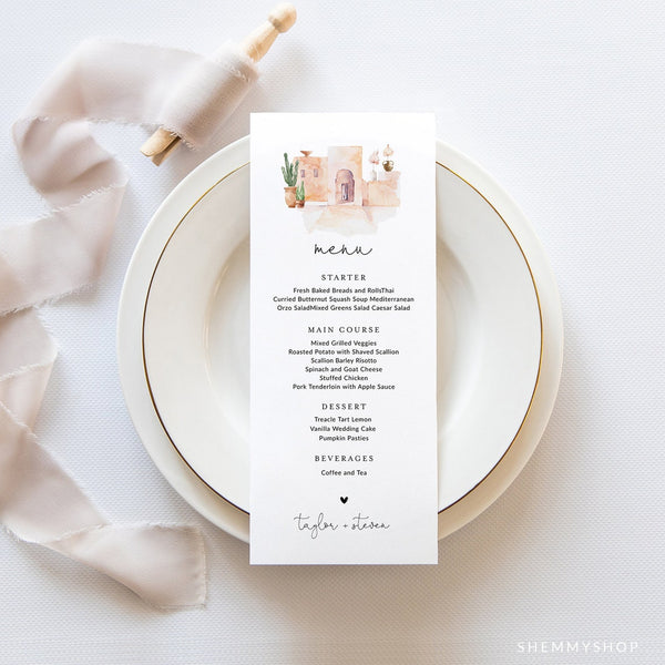 Online Wedding Menu Printable Template, Printable Menu, Menu Template, Dinner Menu Printable, Online Template, PDF JPEG PNG #Y21-WM1