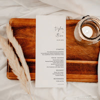 Online Modern Wedding Menu Template, Printable Menu, Menu Template, Dinner Menu Printable, Online Template, PDF JPEG PNG #Y21-WM3