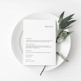 Online Minimalist Menu Template Wedding Menu Template, Menu, Menu Template, Dinner Menu Printable, Online Template, PDF JPEG PNG #Y21-WM6