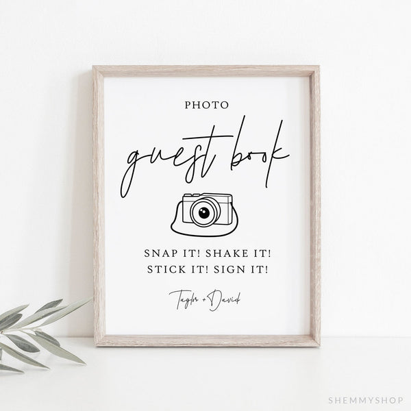 Online Photo Guest Book Sign Printable, Wedding Photo Guestbook Sign, Wedding Printable, Guestbook Sign, Corjl, PDF JPEG PNG #Y21-WS1