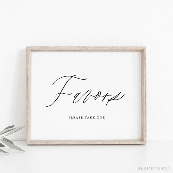 Online Calligraphy Favor Sign Template, Wedding Favors Sign, Favor Sign, Please Take a Favor Sign, Corjl, PDF JPEG PNG #Y21-WS14