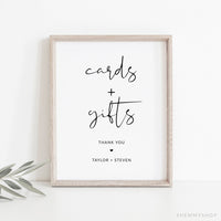 Online Cards and Gifts Sign Printable, Wedding Tabletop Sign, Wedding Cards and Gifts Table Sign, Sign, Corjl, PDF JPEG PNG #Y21-WS47