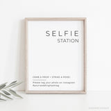 Online Modern Selfie Station Sign Template, Wedding Selfie Station Sign Template, Printable Selfie Station Sign, PDF JPEG PNG #Y21-WS89