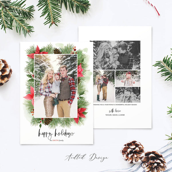 Merry Christmas Card Template, Christmas Breeze, New, Christmas, Card, Template, Photography, Photoshop, PSD, Instant Download #Y20-HD98-PSD