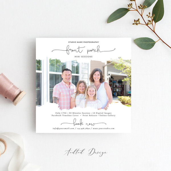 Front Yard Mini Session Template, front porch minis, Session, Marketing, Board, Photography, Photoshop, Instant Download #Y20-MB71-PSD