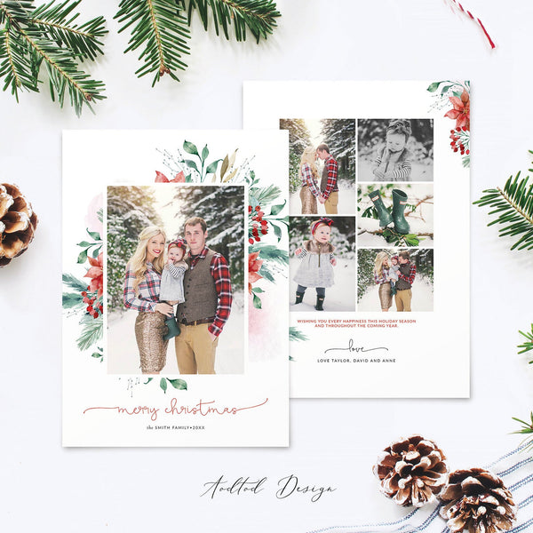 Merry Christmas Card Template, Christmas Breeze, New, Christmas, Card, Template, Photography, Photoshop, PSD, Instant Download #Y20-HD85-PSD