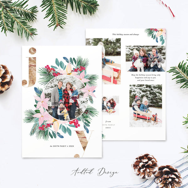 Merry Christmas Card Template, Christmas Breeze, New, Christmas, Card, Template, Photography, Photoshop, PSD, Instant Download #Y20-HD94-PSD