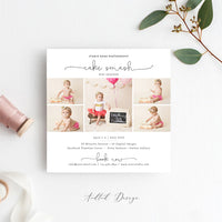 Cake Smash Mini Session Template, Marketing Template, First Birthday, Marketing, Photography, Photoshop, PSD Instant Download #Y20-MB67-PSD