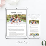 Photography Email Template, Style Guide Template, What to Wear, Family Styling Guide, Marketing, Photoshop, PSD Instant Download #Y20-M21-PSD