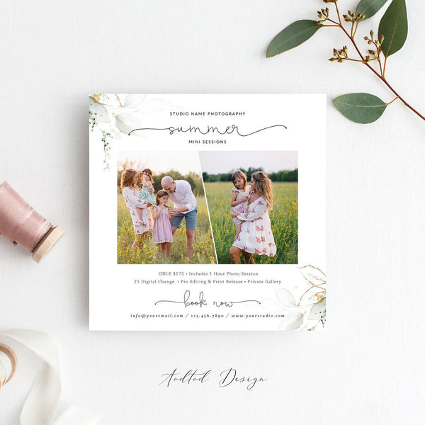 Summer Mini Session Template, Wonderful Time, Holiday, Session, Marketing, Board, Photography, Photoshop, Instant Download #Y20-MB75-PSD
