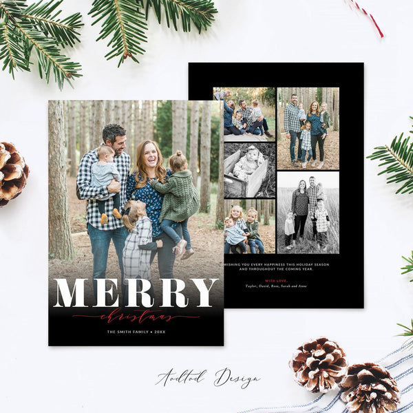 Merry Christmas Card Template, Christmas Breeze, New, Christmas, Card, Template, Photography, Photoshop, PSD, Instant Download #Y20-HD82-PSD