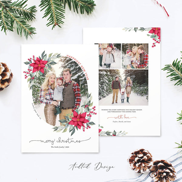 Merry Christmas Card Template, Christmas Breeze, Christmas, Card, Template, Photography, Photoshop, PSD, Instant Download #Y20-HD104-PSD