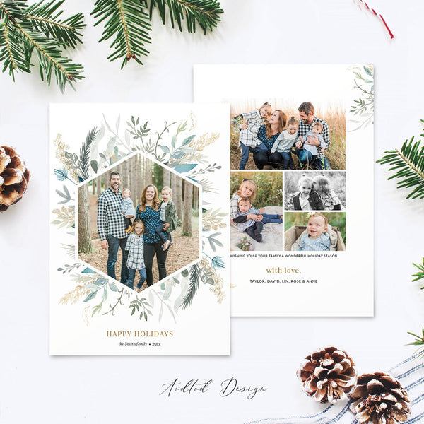 Merry Christmas Card Template, Happy Christmas, New, Christmas, Card, Template, Photography, Photoshop, PSD, Instant Download #Y20-HD101-PSD