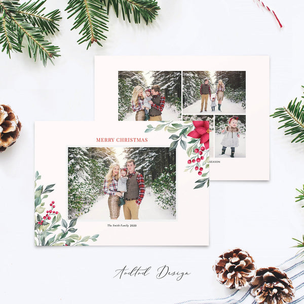 Merry Christmas Card Template, Christmas Breeze, Christmas, Card, Template, Photography, Photoshop, PSD, Instant Download #Y20-HD103-PSD