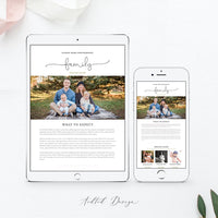 Family Photography Email Template, Family Guide Template, Family Pricing Guide, Marketing, Photoshop, PSD Instant Download #Y20-M9-PSD