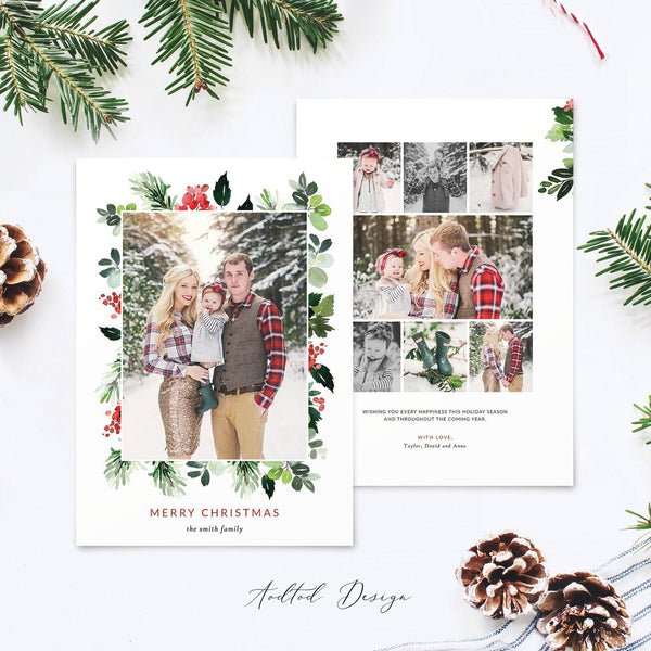 Merry Christmas Card Template, Christmas Breeze, New, Christmas, Card, Template, Photography, Photoshop, PSD, Instant Download #Y20-HD71-PSD