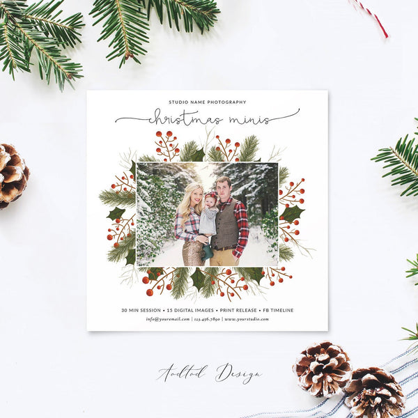 Holiday Mini Session Template, Wonderful Time, Holiday, Session, Marketing, Board, Photography, Photoshop, Instant Download #Y20-MB89-PSD