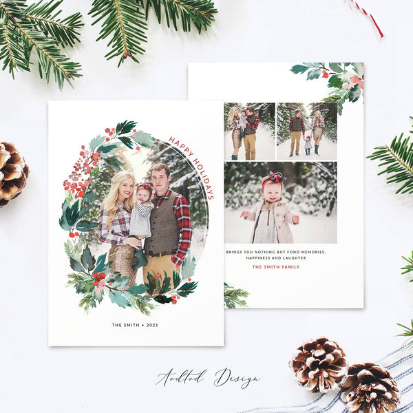 Merry Christmas Card Template, Christmas Breeze, New, Christmas, Card, Template, Photography, Photoshop, PSD, Instant Download #Y20-HD70-PSD