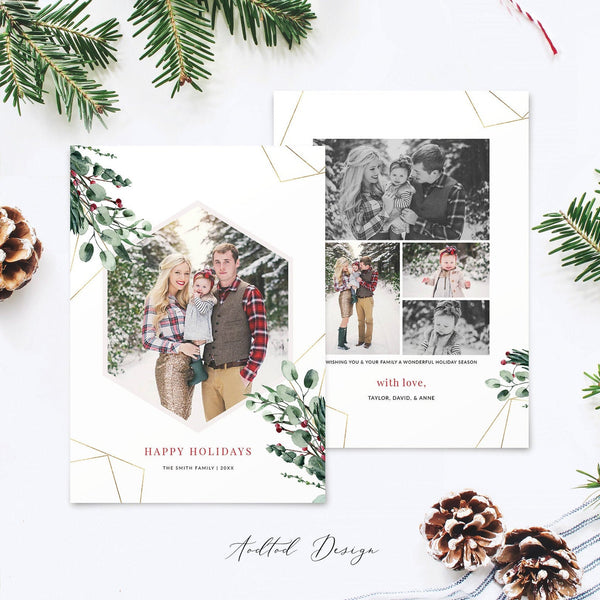 Merry Christmas Card Template, Happy Christmas, New, Christmas, Card, Template, Photography, Photoshop, PSD, Instant Download #Y20-HD99-PSD