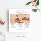 Cake Smash Photography Pricing Template, Price Guide List for Photographers, Photography, Price Guide Template,PSD #Y20-PG19-PSD