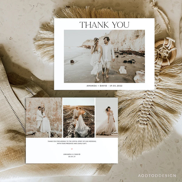 Thank You Card Template, New Beginning, Thank You, Card, Board, Blog, Wedding, Photography, Photoshop, PSD, DIY #Y22-T11-PSD