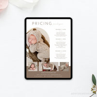 Newborn Photography Pricing Template, Price Guide List for Photographers, Photo Price Guide Template, Photoshop #Y22-NM1-PSD