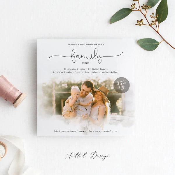 Family Mini Session Template, Marketing Template, Family, Marketing, Photography, Photoshop, PSD DIY #Y22-MB1-PSD