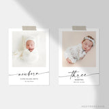 Milestone Photo Cards Template, First Birthday Photo Banner Template, Newborn, Photography, Photoshop, PSD DIY #Y22-NM2-PSD