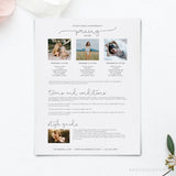 Photography Pricing Template, Price Guide List for Photographers, Photography, Price Guide Template,PSD #Y22-PG7-PSD