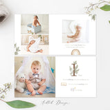 Newborn Boy Photo Album Template, Baby's First Year Photo Book, Baby Book Album, Photography, Photoshop Template #Y22-A007-PSD