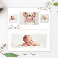Newborn Photo Album Template, Baby's First Year Photo Book, Baby Book Album, Photography, Photoshop Template #Y22-A008-PSD
