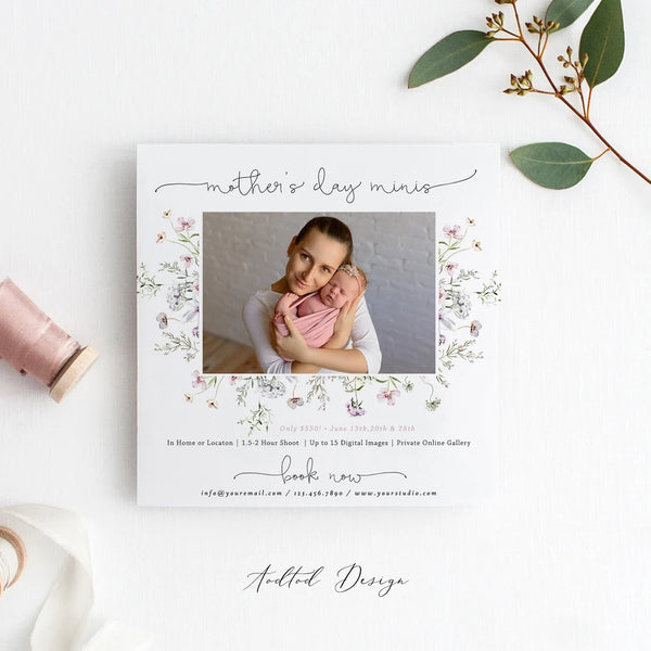 Mothers Day Mini Session Template, Mom and Me Mini Marketing Template, Mommy and Me Minis Template, Mothers Day Template #Y22-MB3-PSD