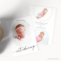 Birth Announcement Template, Welcoming Our Little, Birth, Announcement, Welcome, Photography, Photoshop, PSD #Y22-BA3-PSD