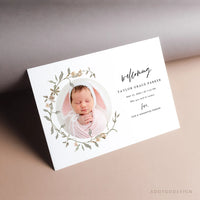 Birth Announcement Template, Welcoming Our Little, Birth, Announcement, Welcome, Photography, Photoshop, PSD #Y22-BA5-PSD