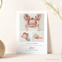 Birth Announcement Template, Welcoming Our Little, Birth, Announcement, Welcome, Photography, Photoshop, PSD #Y22-BA6-PSD