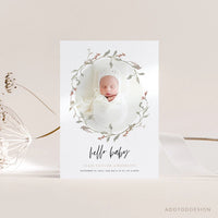 Birth Announcement Template, Welcoming Our Little, Birth, Announcement, Welcome, Photography, Photoshop, PSD #Y22-BA4-PSD