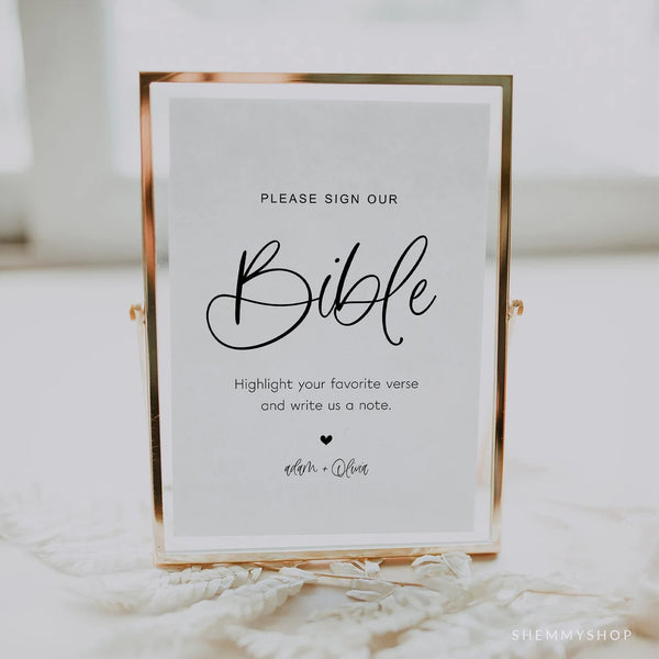 Online Modern Bible Guestbook Sign, Wedding Bible Verse, Bible Verse Guest Book, Wedding Guest Book, PDF JPEG PNG #Y22-WS18