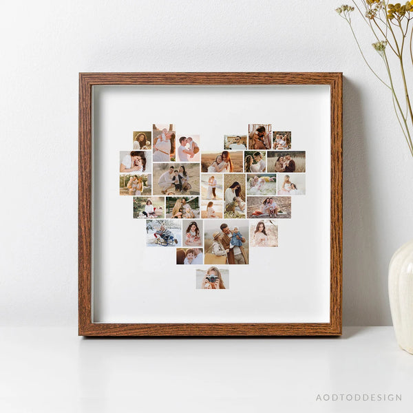 Heart Photo Collage Template, Mothers day gift, Father’s Day gift, Collage, Board, Album, Photoshop Collage ,Photoshop #Y22-BB3-PSD
