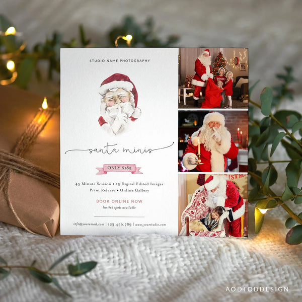 Santa Mini Session Template, Christmas Truck, Holiday, Session, Marketing, Board, Photography, Photoshop, DIY #Y22-MB7-PSD