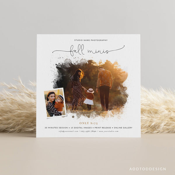 Fall Mini Session Template, Booking Fall, New, Fall, Marketing, Board, Blog, Photography, Photoshop, PSD, DIY #Y22-MB12-PSD