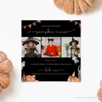 Halloween Mini Session Template, Booking Fall, Pumpkin Patch, Fall, Marketing, Board, Blog, Photography, Photoshop #Y22-MB14-PSD